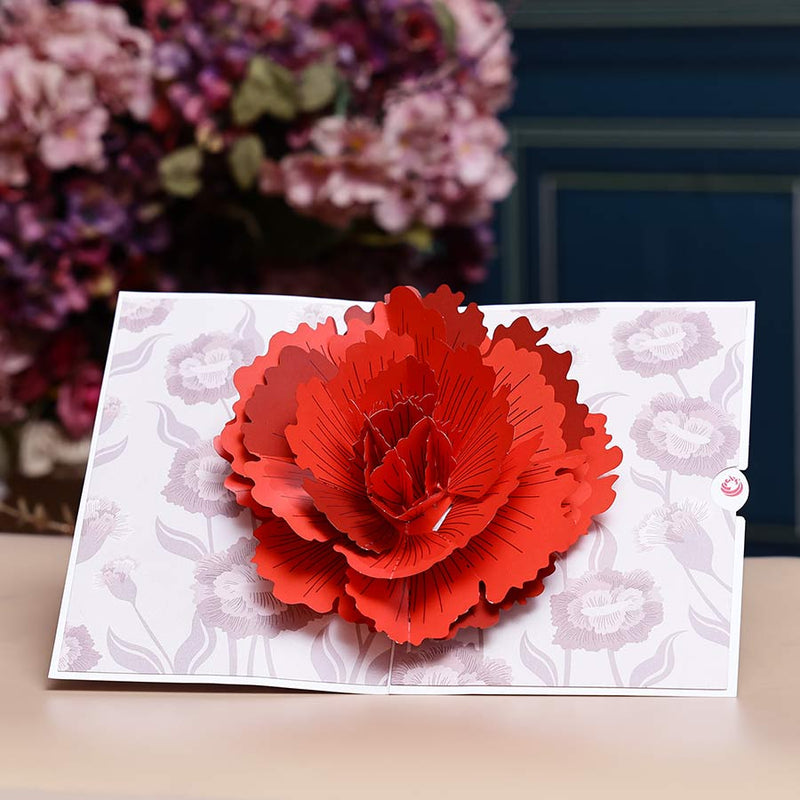 Unipop Carnation Flower pop up card