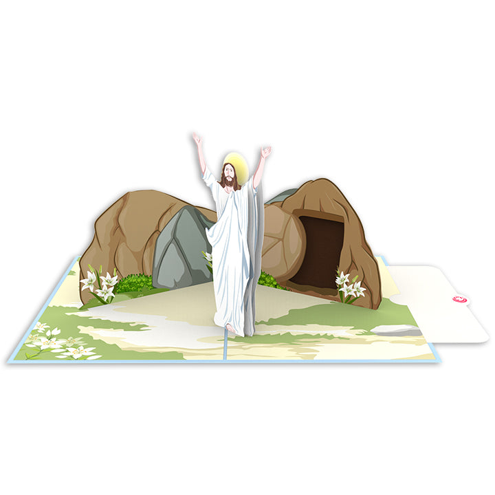 Unipop the Lord Easter pop up card with notecard