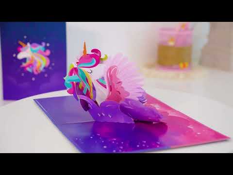 Video src="https://youtu.be/uOB0a0UUOwg" alt="Unicorn pop up card"