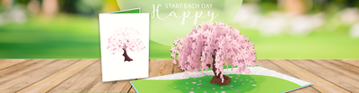 Cherry Blossom Pop Up Cards to celebrate International Peace of Day