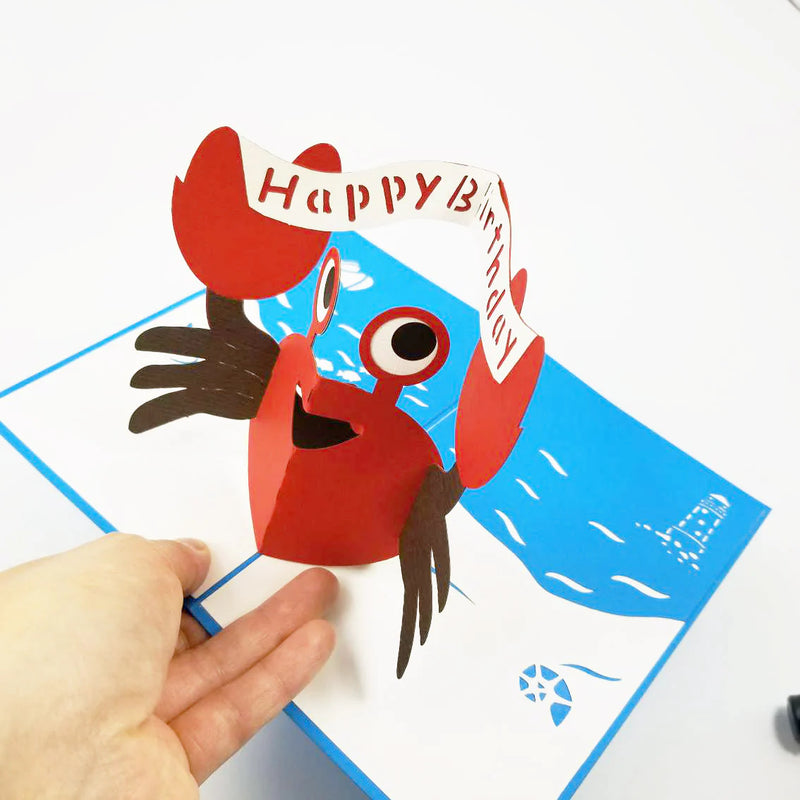 Crab Pop-Up Birthday Card SVG Template – A Unique and Fun DIY Card Design