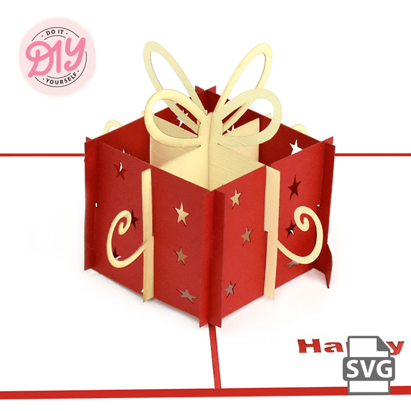 Birthday Box Pop-Up Card – Free SVG Template Download