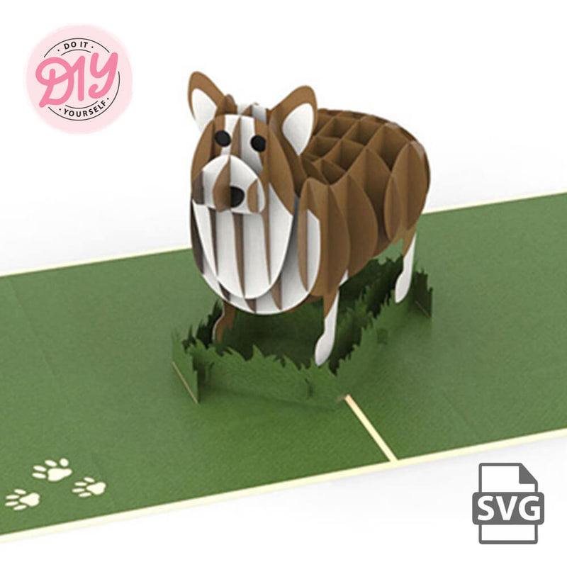 Corgi Pop-Up Card SVG Template - DIY Fun for Dog Lovers