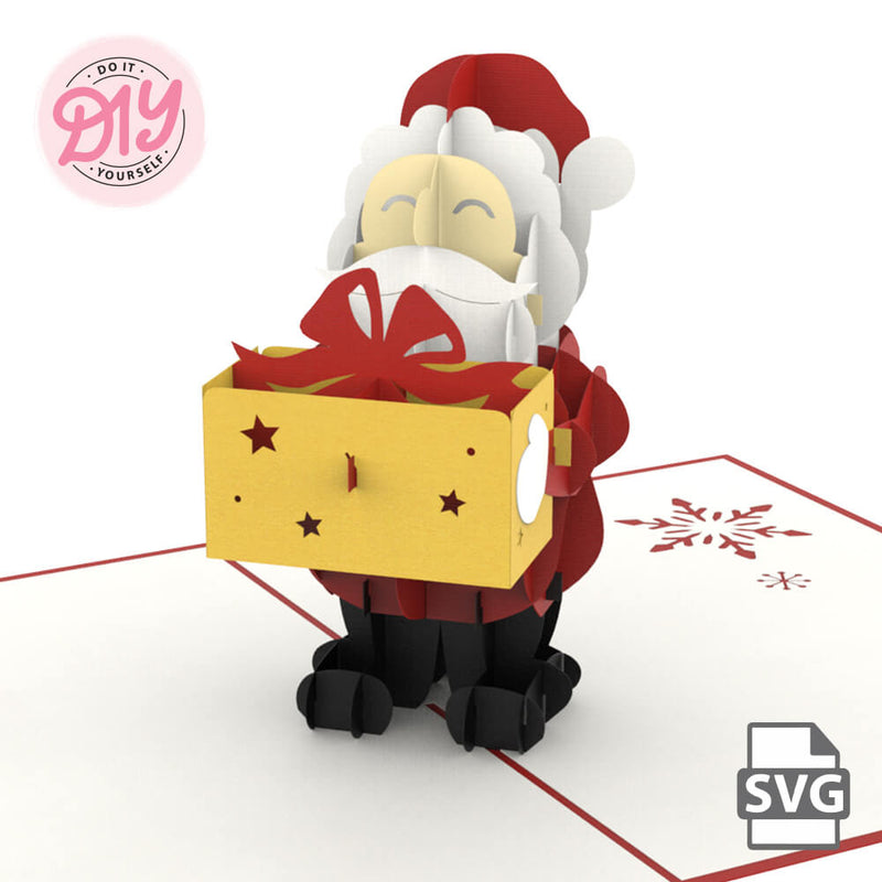 Santa Pop-Up Card - SVG Download Template for Festive Crafting