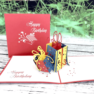 Happy Birthday Present Gift Pop-Up Card SVG Template