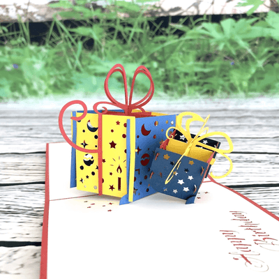 Happy Birthday Present Gift Pop-Up Card SVG Template