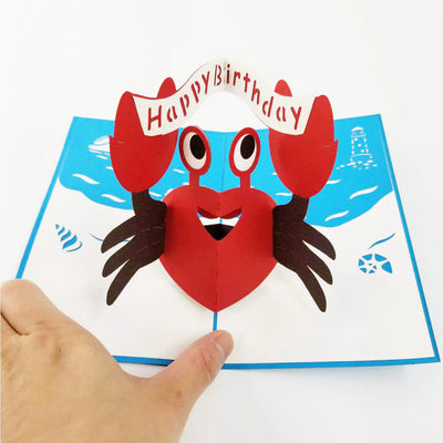 Crab Pop-Up Birthday Card SVG Template – A Unique and Fun DIY Card Design