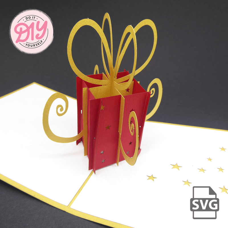 Gift Box Pop-Up Card Templates – Free SVG Download for Creative DIY Projects