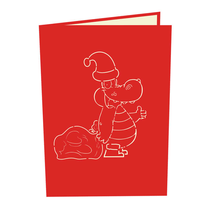 Christmas Crocodile Pop-up Card – Free SVG Template Download