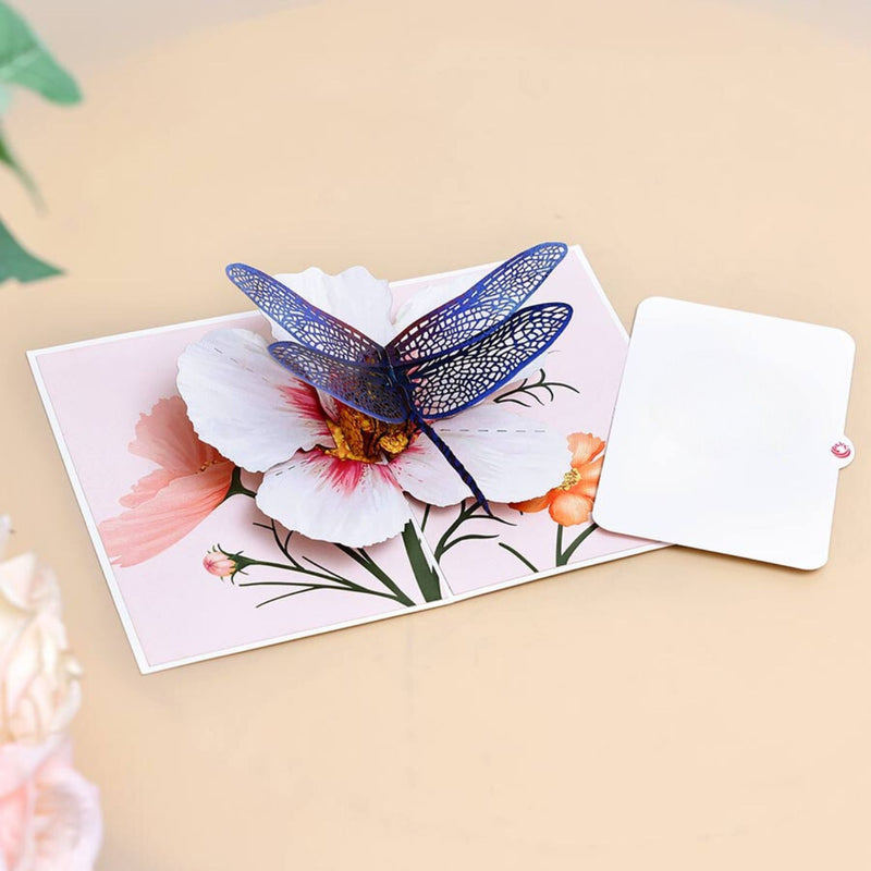 Dragonfly & Cosmos Flower Pop up Card