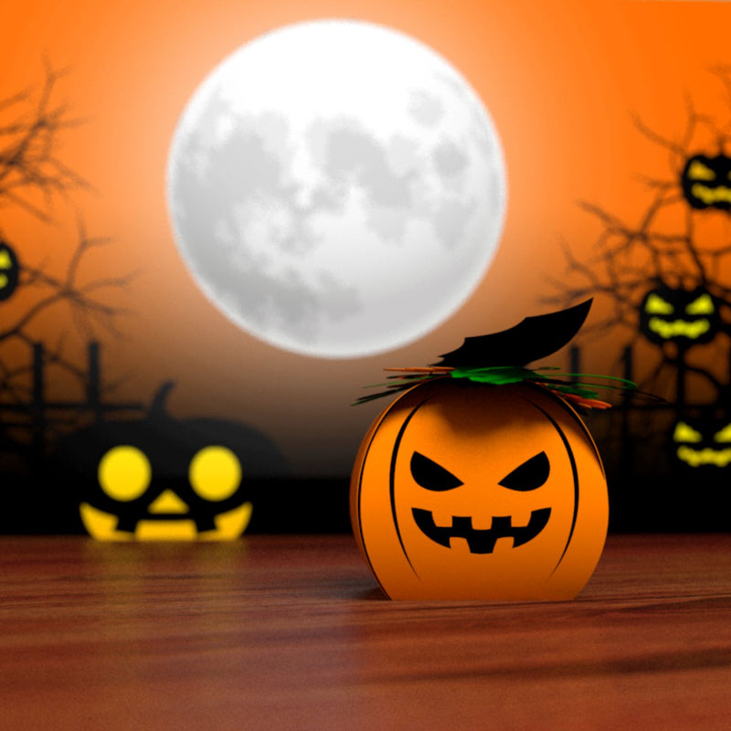 SVG Template - Halloween Pumpkin Gift Boxes