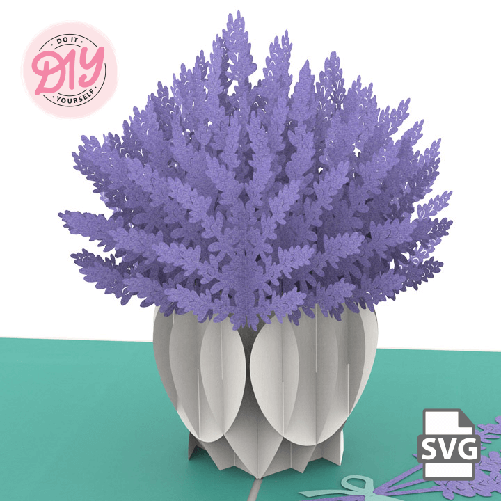 DIY Lavender Vase Pop Up Card SVG - Cut File for Cricut & Silhouette