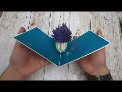 DIY Lavender Vase Pop Up Card SVG - Cut File for Cricut & Silhouette