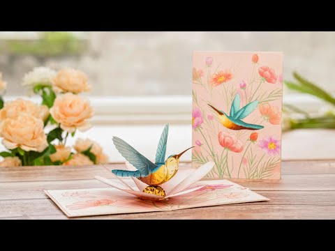 Hummingbird Garden Pop Up Card