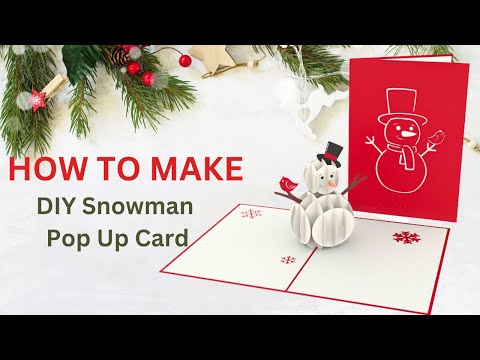 Christmas Snowman Pop Up Card SVG Template