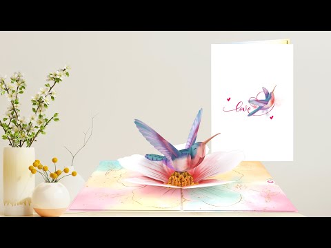Hummingbird & Flower Pop Up Card