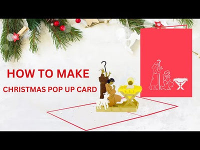 Christmas Manger Pop-up Card – Free SVG Template Download