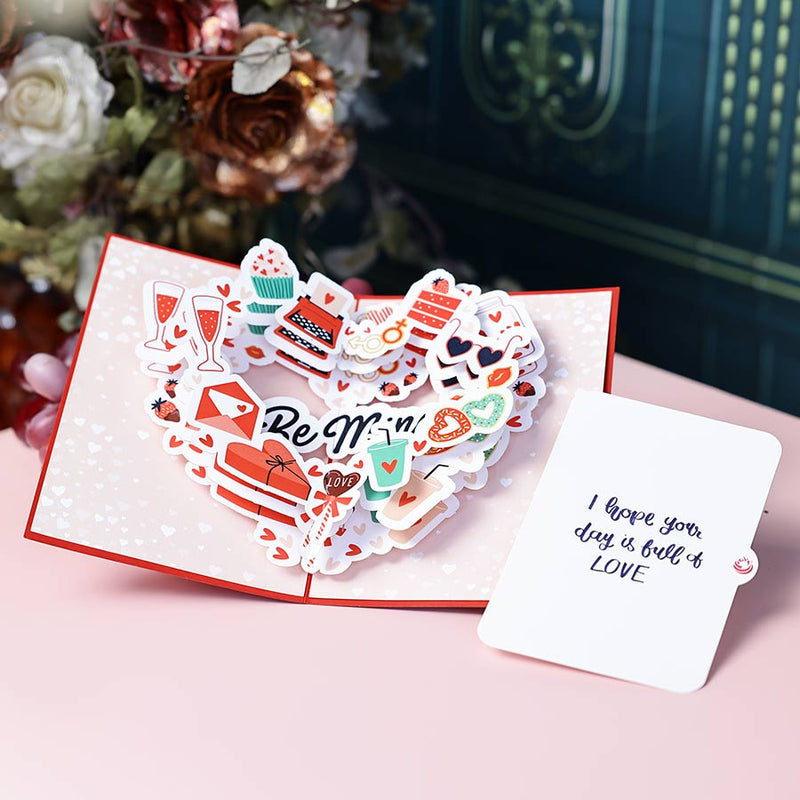 Be Mine pop up card with cardnote