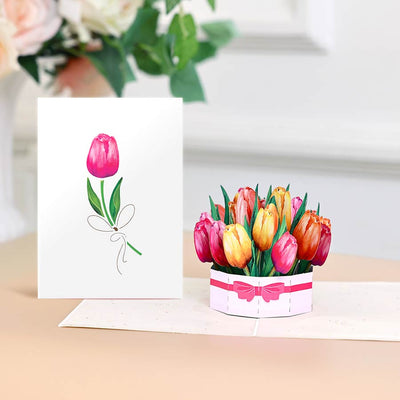 Tulips pop up card with cover