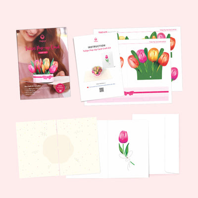Tulips Pop Up Card Craft Kit - full Craft Kit