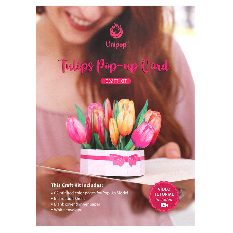 Tulips Pop Up Card Craft Kit - envelope