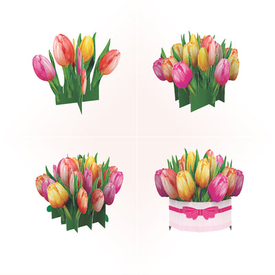 Tulips Pop Up Card Craft Kit - step by step